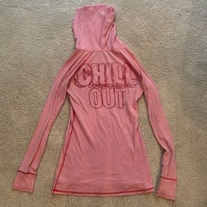 Pink Hooded Long Sleeve Top